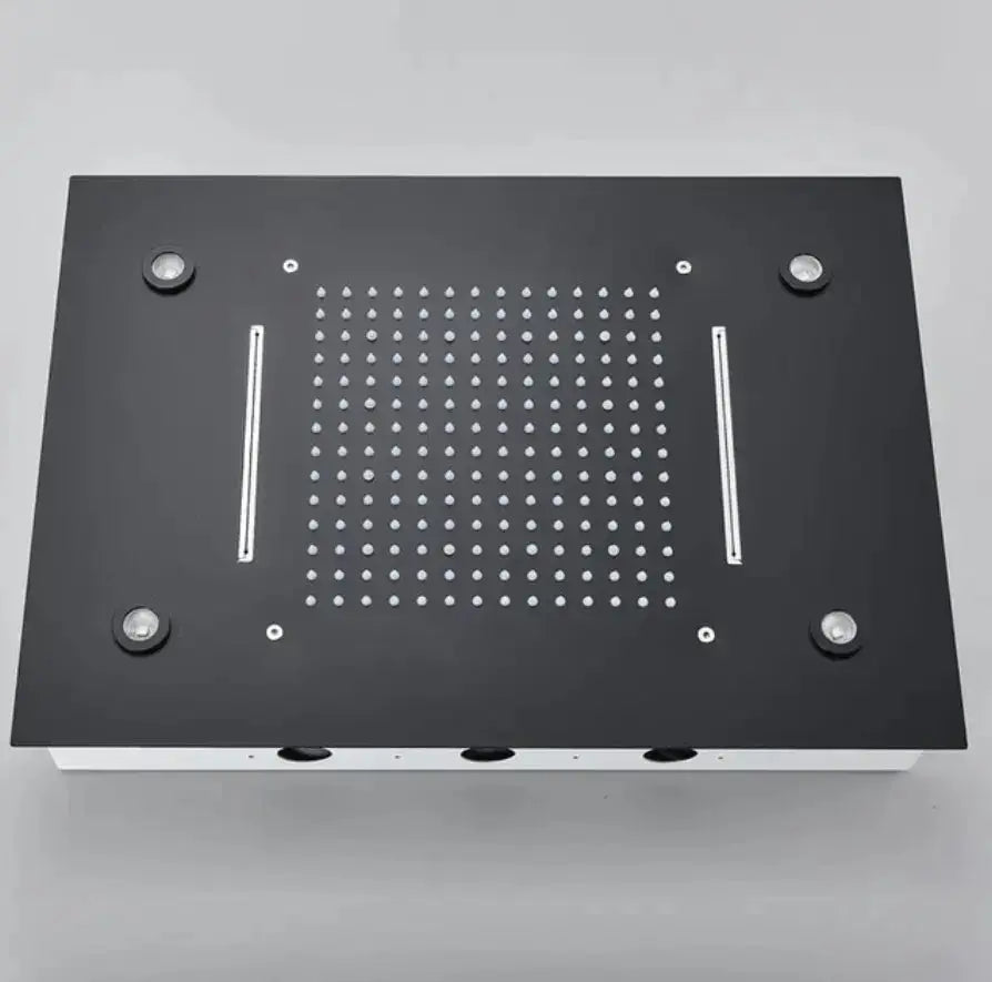 WEEK - PROMO: SaniSupreme SmartPulse Inbouw Plafond Thermostatische Doucheset Alicante 3 weg LED regendouche La Paz Mat Zwart