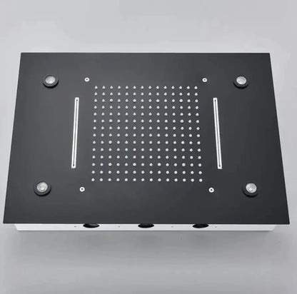 WEEK - PROMO: SaniSupreme SmartPulse Inbouw Plafond Thermostatische Doucheset Alicante 3 weg LED regendouche La Paz Mat Zwart